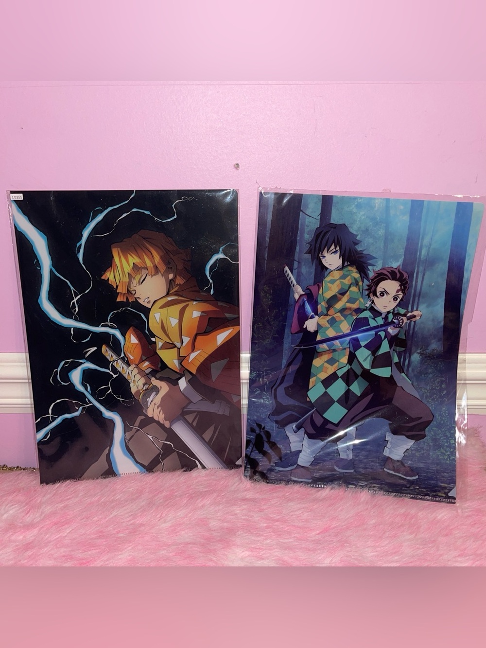 Demon slayer kimetsu no yaiba clear file folder set lot zenitsu tanjiro giyu
